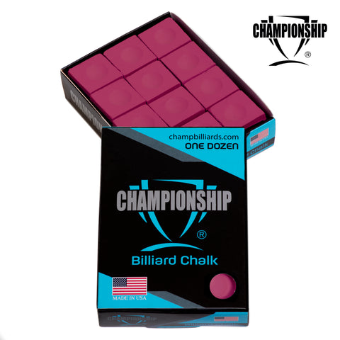 Championship Billiard Chalk Burgundy 12 pcs
