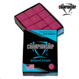Championship Billiard Chalk Burgundy 12 pcs