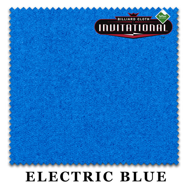 10 ft Championship Invitational Teflon® Electric Blue Pool Table Cloth with 6 Pre-Cut Rails