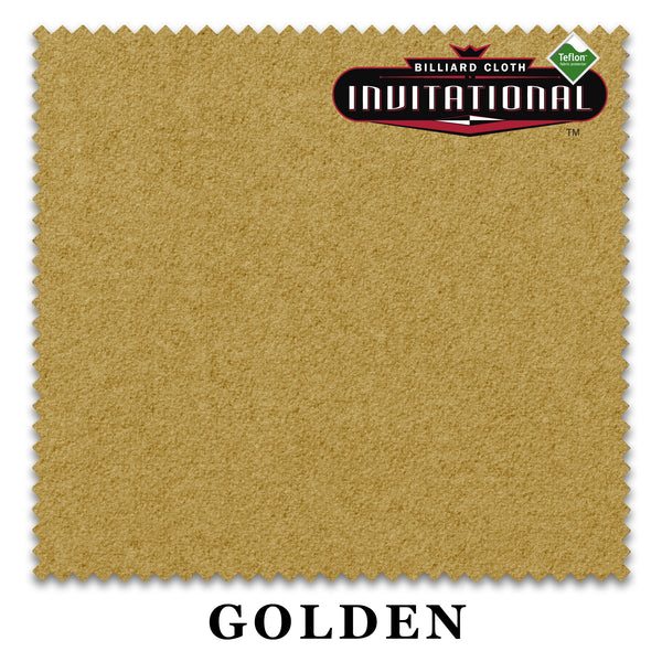 10 ft Championship Invitational Teflon® Golden Pool Table Cloth with 6 Pre-Cut Rails