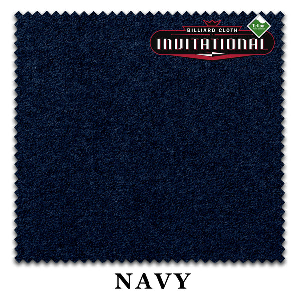10 ft Championship Invitational Teflon® Navy Pool Table Cloth with 6 Pre-Cut Rails