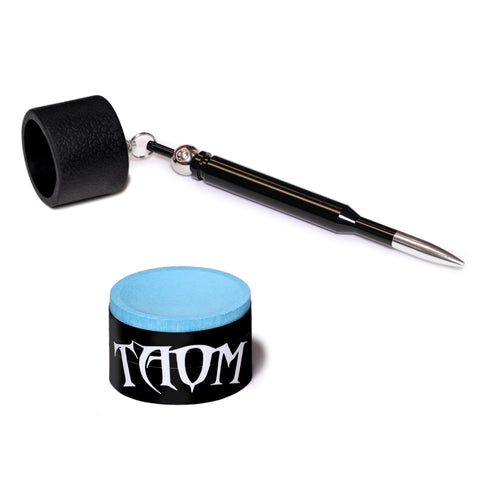 Taom Billiard Pyro Chalk Blue 1 pc w/Bullet Chalk Holder