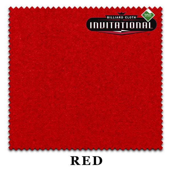 10 ft Championship Invitational Teflon® Red Pool Table Cloth with 6 Pre-Cut Rails