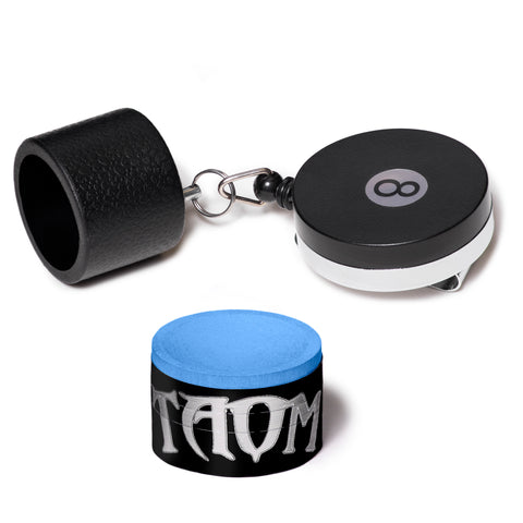 Taom Billiard V10 Chalk Blue 1 pc w/Retractable Chalk Holder