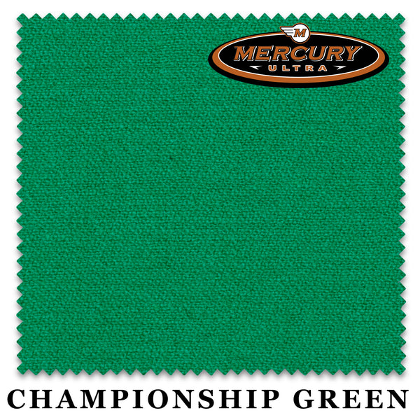 10 ft Championship Mercury Ultra™ Backed Championship Green Pool Table Cloth with 6 Pre-Cut Rails