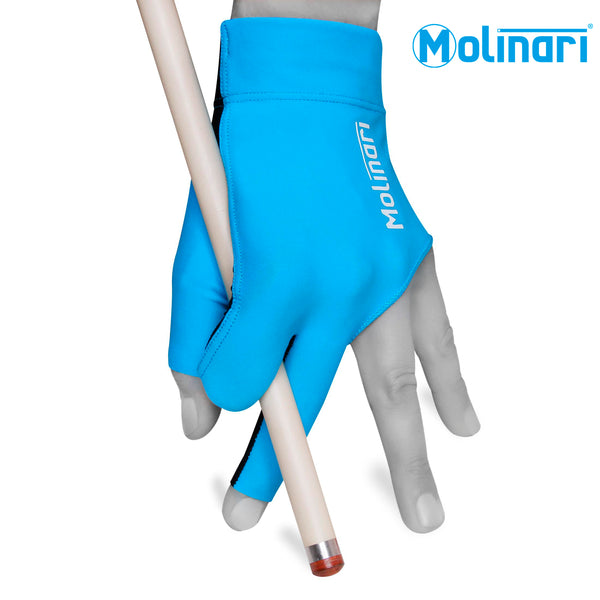 Molinari Billiard Glove for Left Hand Cyan XL