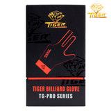 Tiger Pro Billiard Glove for Left Hand Red XL