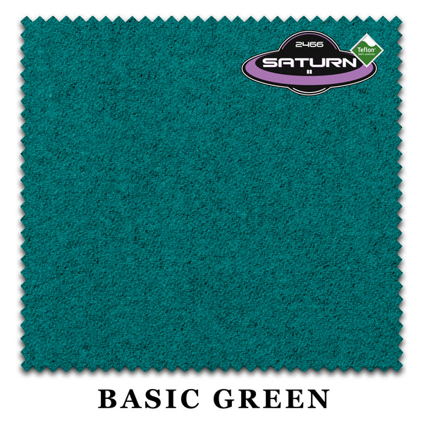 10 ft Championship Saturn II Teflon® Basic Green Pool Table Cloth with 6 Pre-Cut Rails