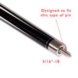 OKKO Carbon Fiber Shaft for Pool Cues, 12.5 mm cue tip,  5/16"-18 Joint, White Ferrule