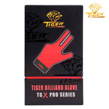 Tiger-X Pro Billiard Glove for Left Hand Red L