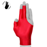 Billiard Quality Glove Open fingers Red