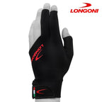 Longoni Billiard Glove Black Fire 3.0 for Left Hand L