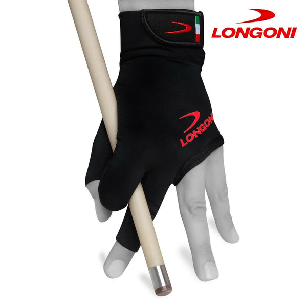 Longoni Billiard Glove Black Fire 2.0 for Left Hand S