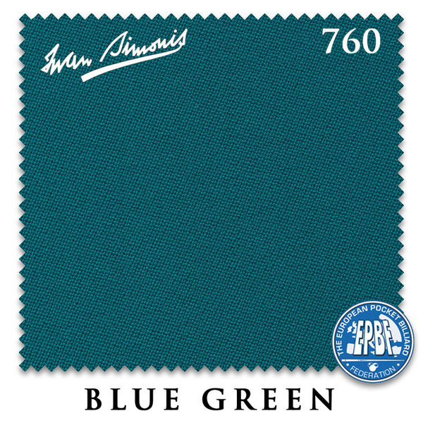 7 ft Simonis 760 Blue Green Pool Table Cloth with 6 Pre-Cut Rails