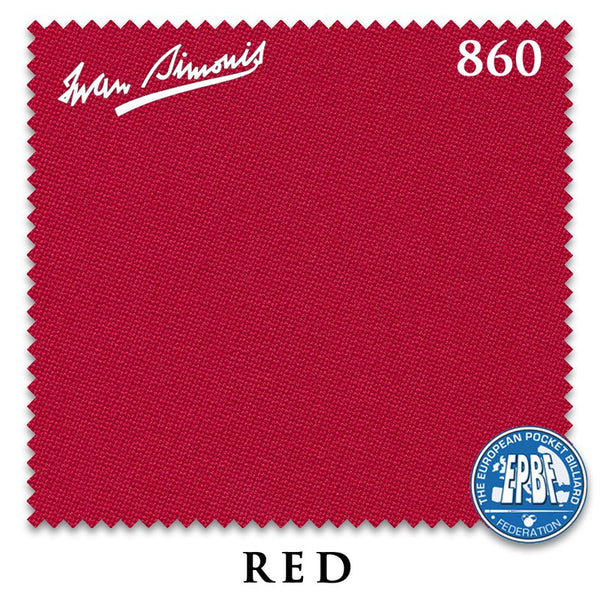 7 ft Simonis 860 Red Pool Table Cloth with 6 Pre-Cut Rails