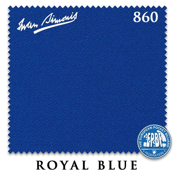 7 ft Simonis 860 Royal Blue Pool Table Cloth with 6 Pre-Cut Rails
