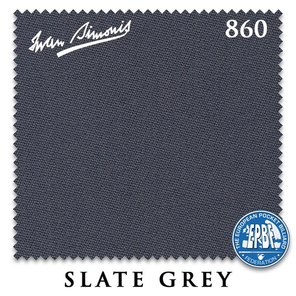 7 ft Simonis 860 Slate Grey Pool Table Cloth with 6 Pre-Cut Rails