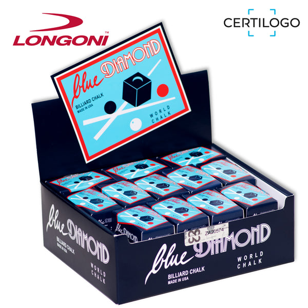 Longoni Blue Diamond Billiard Chalk 50 pcs 1 case