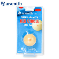 Super Aramith Pool Cue Ball 2 1/4" with Red Circle in a Blister