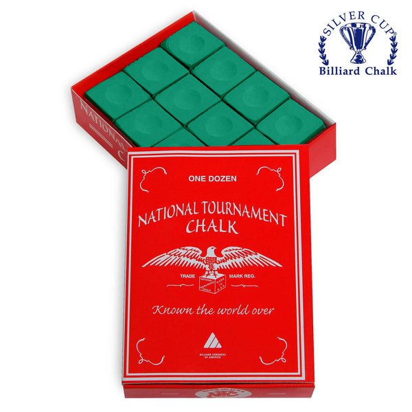 National Tournament Billiard Chalk Tournament Green 12 pcs