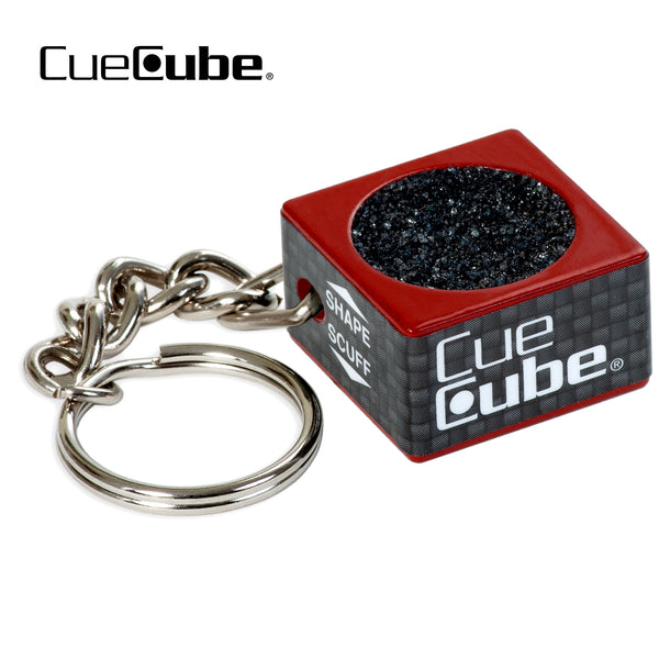 Cue Cube Tip Tool 2 in 1 w/keychain Red