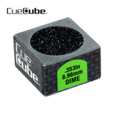 Cue Cube Tip Tool 2 in 1 Dime Radius (.353") Silver