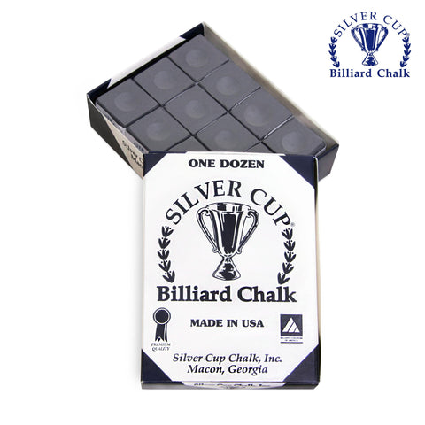 Silver Cup Billiard Chalk Charcoal 12 pcs