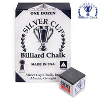 Silver Cup Billiard Chalk Charcoal 12 pcs