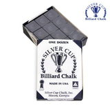 Silver Cup Billiard Chalk Charcoal 12 pcs