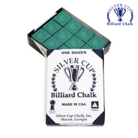 Silver Cup Billiard Chalk Green 12 pcs