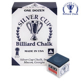 Silver Cup Billiard Chalk Navy 12 pcs