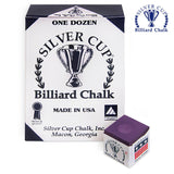 Silver Cup Billiard Chalk Plum 12 pcs